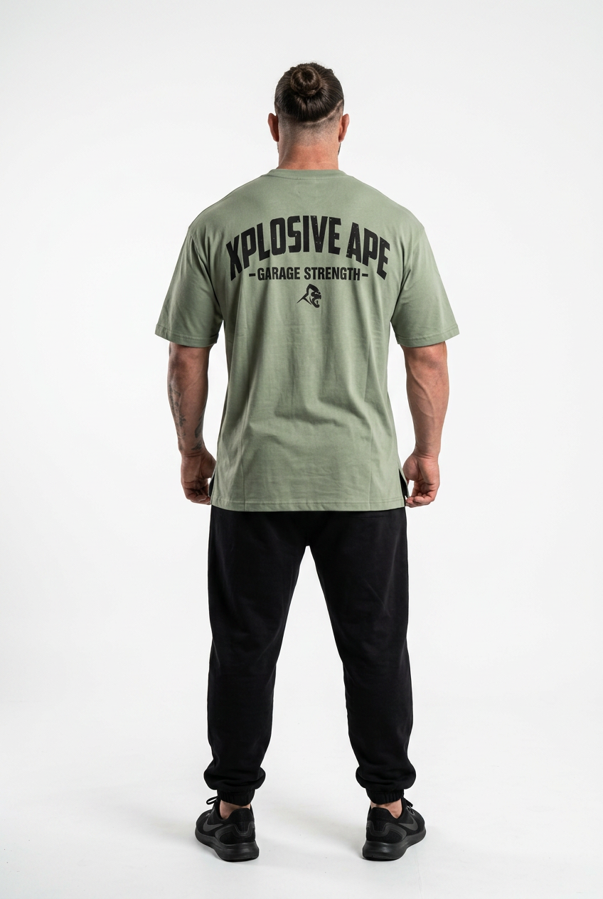 XAPE Garage Strength V3 Oversized Tee - Sage