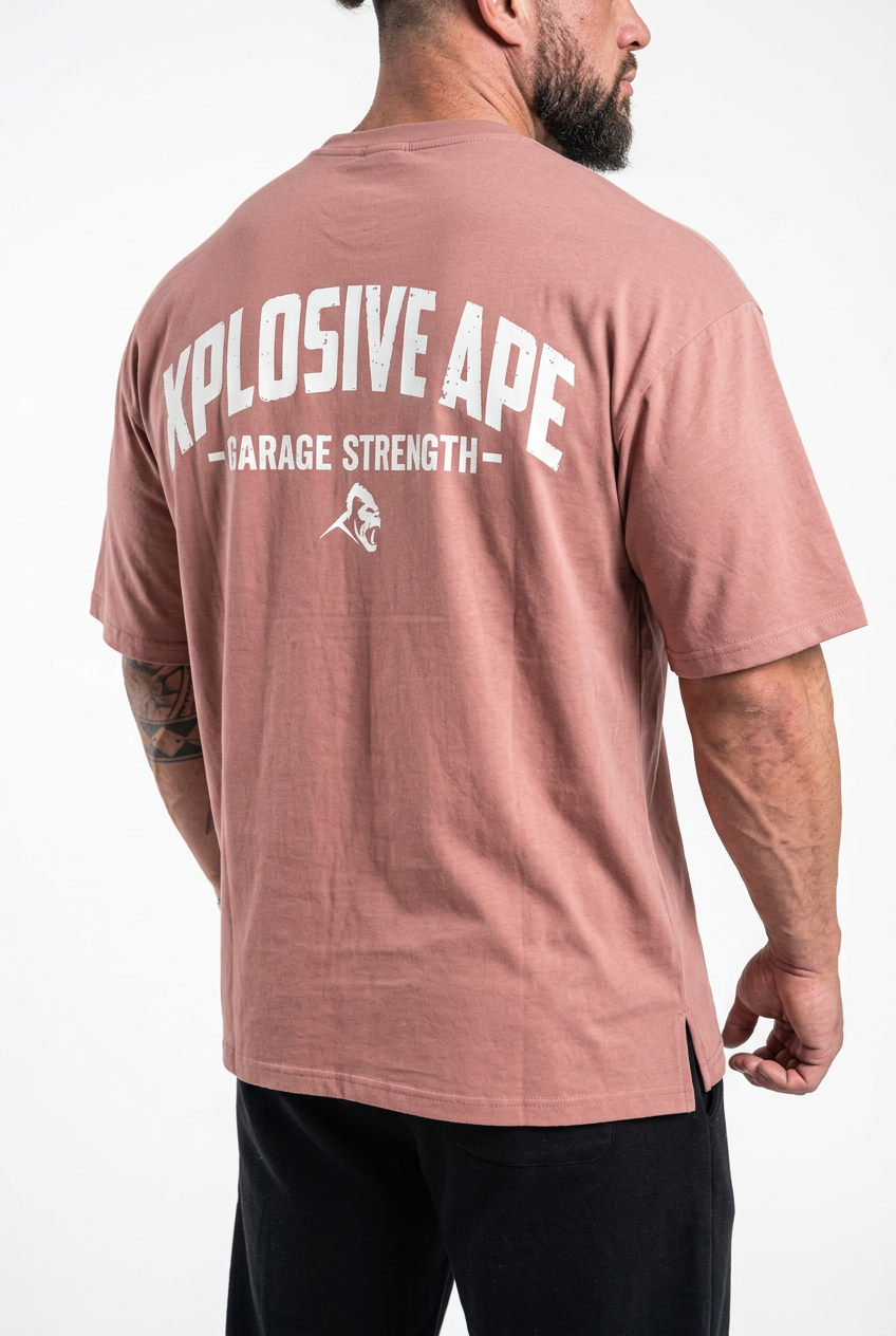 XAPE Garage Strength V3 Oversized Tee - Dusty Pink