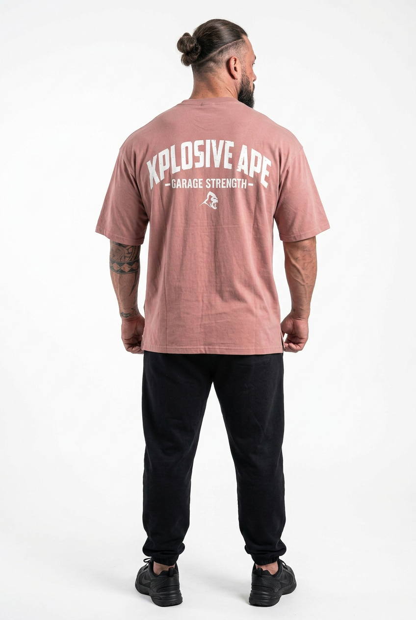 XAPE Garage Strength V3 Oversized Tee - Dusty Pink