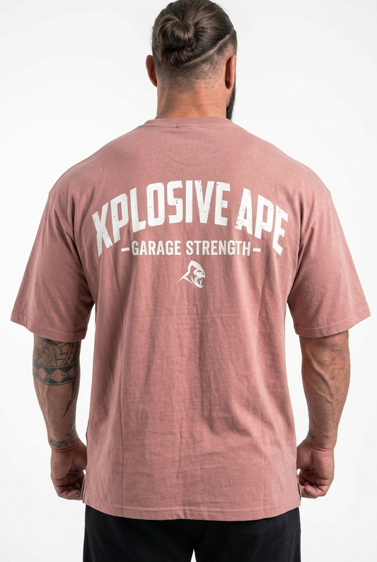 XAPE Garage Strength V3 Oversized Tee - Dusty Pink