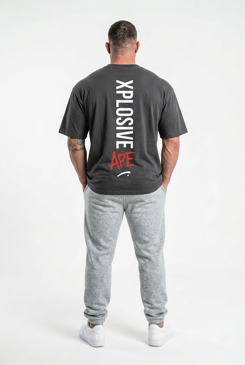 XAPE Graffiti V3 Oversized Tee - Charcoal