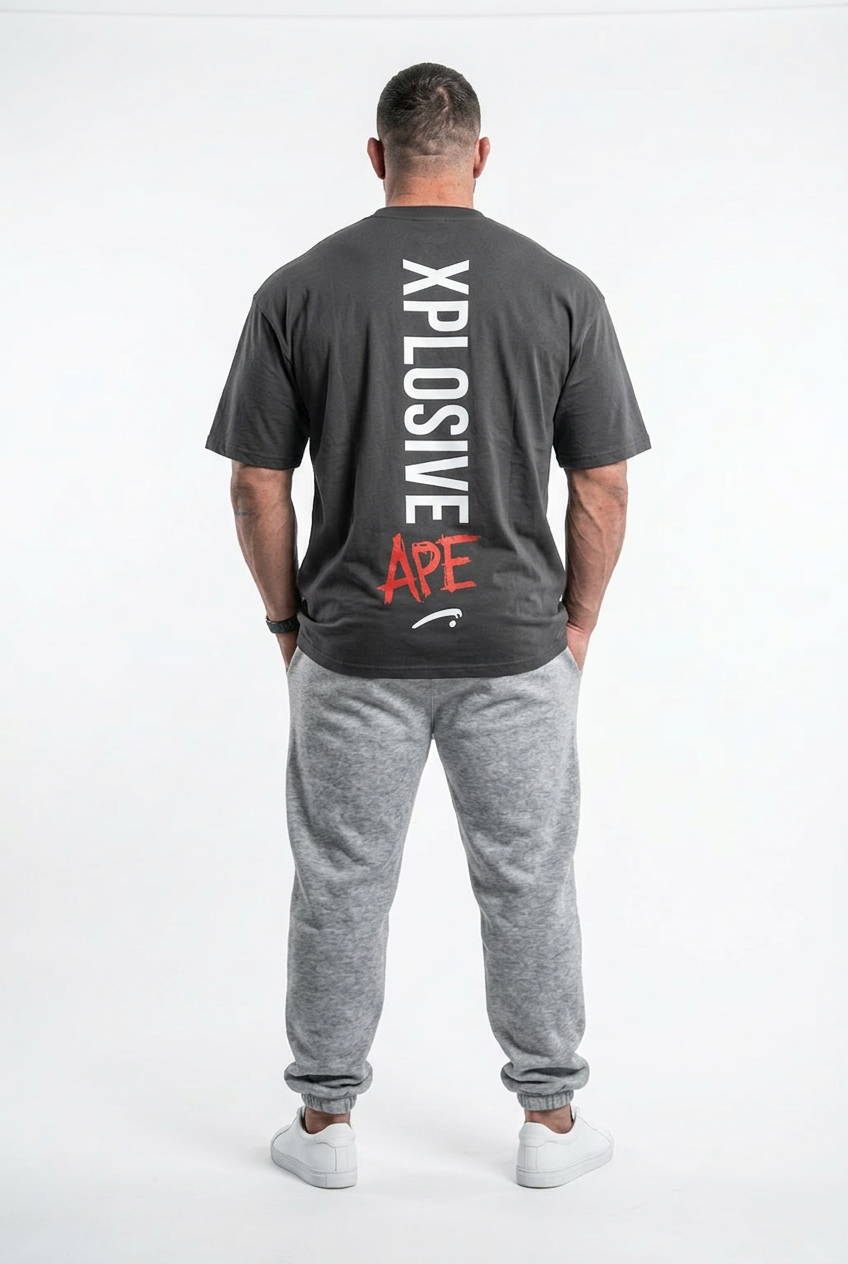 XAPE Graffiti V3 Oversized Tee - Charcoal