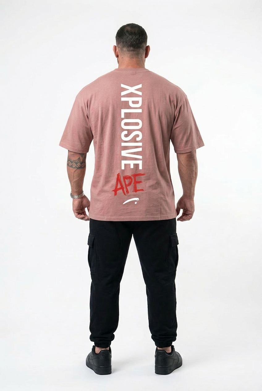 XAPE Graffiti V3 Oversized Tee - Dusty Pink