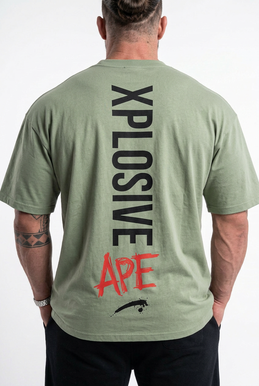 XAPE Graffiti V3 Oversized Tee - Sage