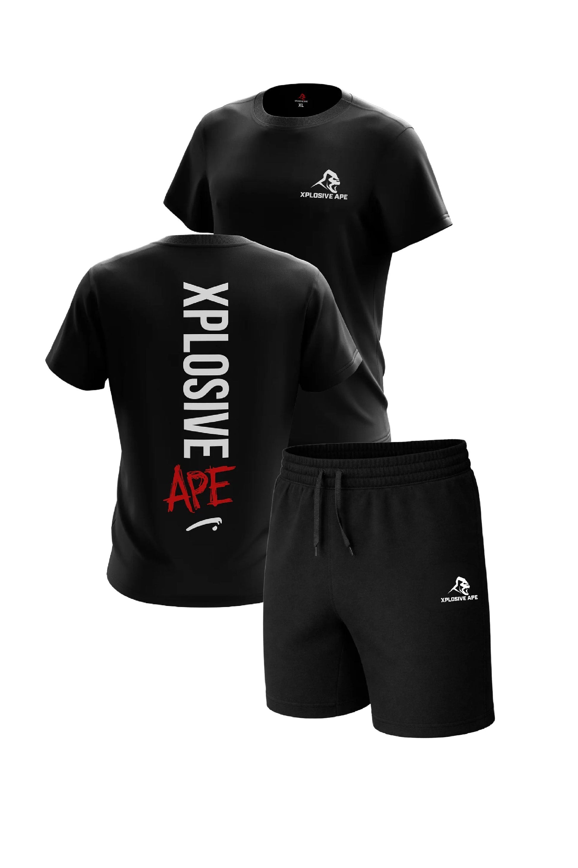 XAPE Graffiti Tee & Prime Oversized Shorts Combo - Black