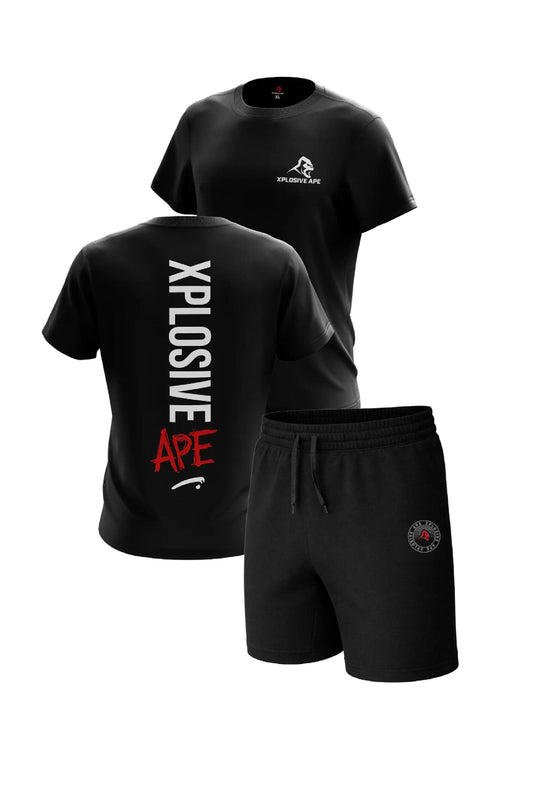 XAPE Graffiti Tee & Venus Oversized Shorts Combo - Black