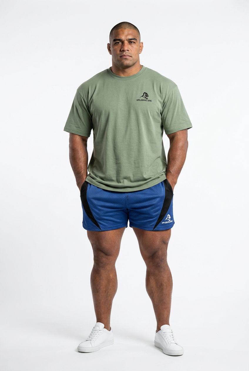 XAPE Essential V2 Tee & Apex Raptor Shorts Combo - Sage/Blue
