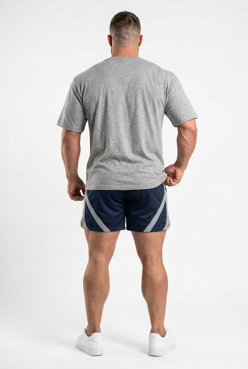 XAPE Essential Tee & Nightfall War Shorts Combo - Sports Grey/Purple