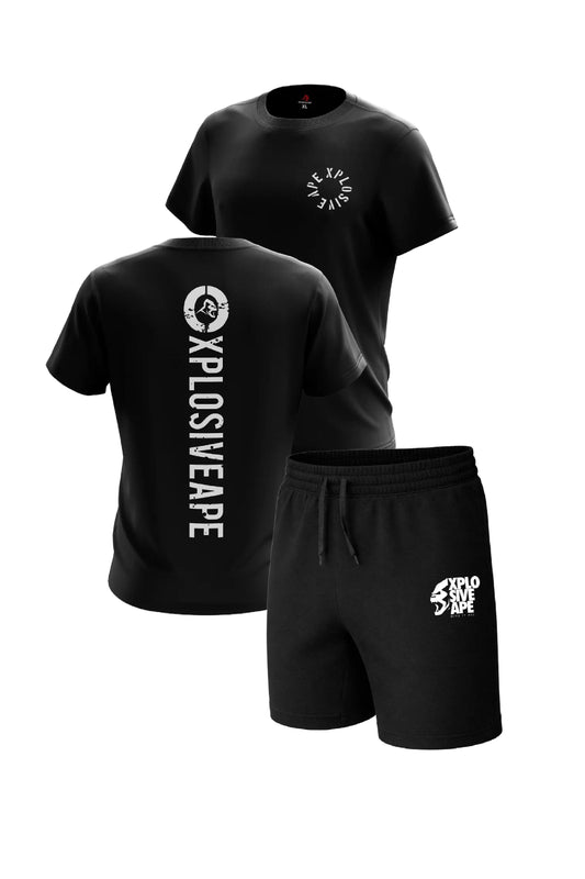 XAPE Impact Tee & Ultimate Ape Oversized Shorts Combo - Black