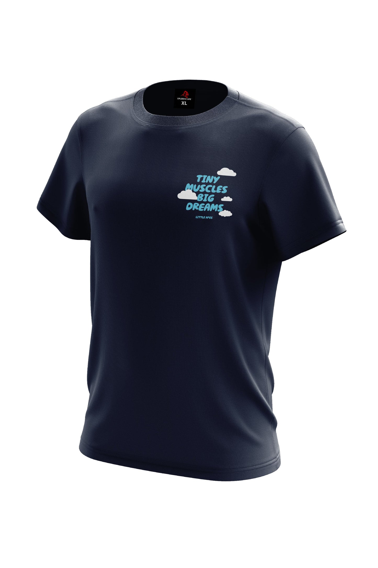 Little Apes Tiny Muscles Big Dreams V2 Tee - Navy