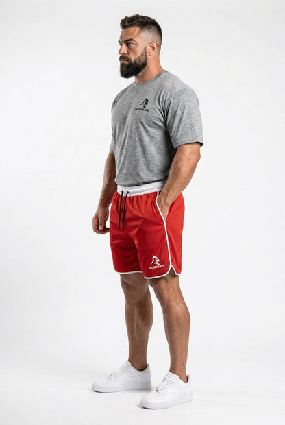 XAPE Essential Tee & Strike Elite Shorts Combo - Sports Grey/Red