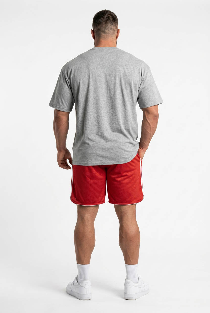XAPE Essential Tee & Strike Elite Shorts Combo - Sports Grey/Red