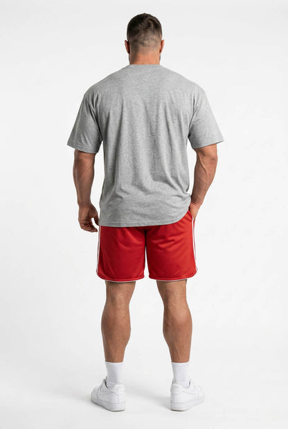 XAPE Essential Tee & Strike Elite Shorts Combo - Sports Grey/Red