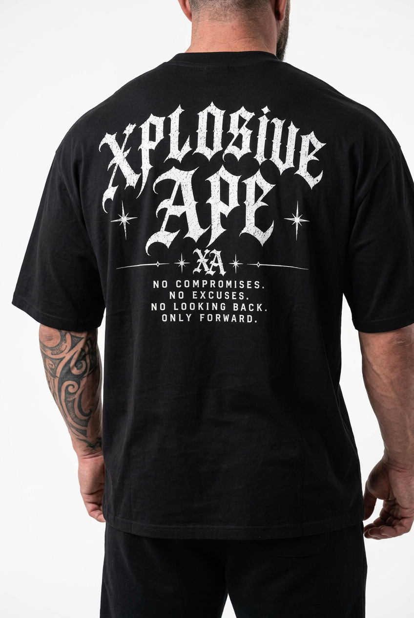 XAPE London Gothic Ultra Oversized Tee - Black