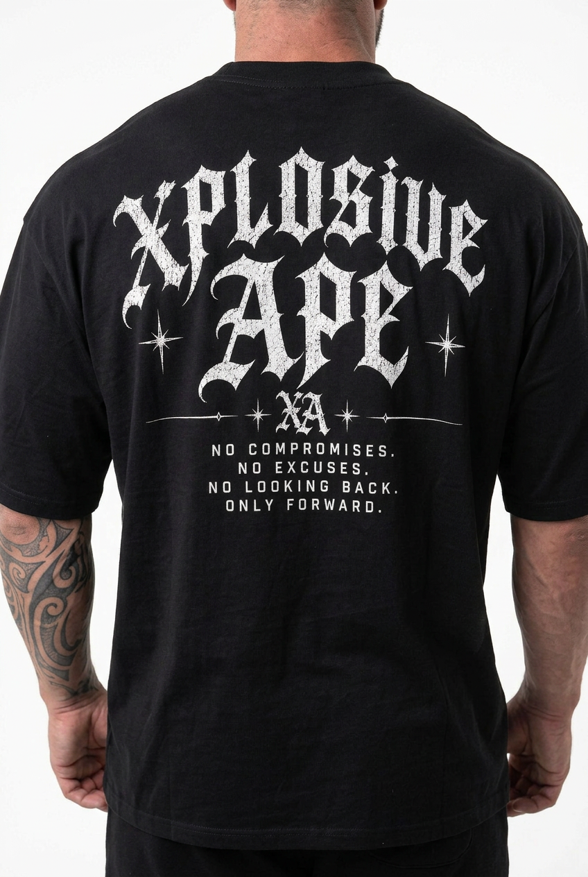 XAPE London Gothic Oversized Tee - Black