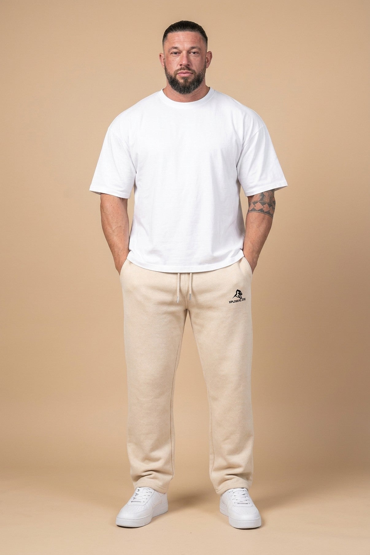 XAPE Prime Logo Relaxed Fit Joggers - Stone