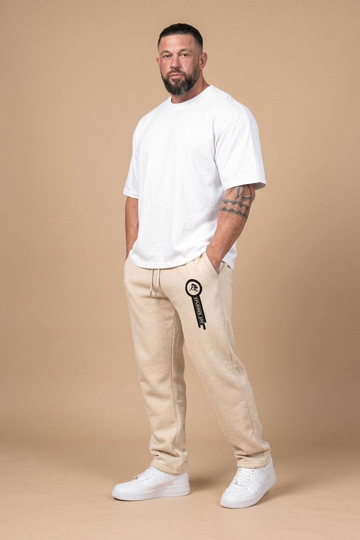 XAPE Panelled Relaxed Fit Joggers - Stone