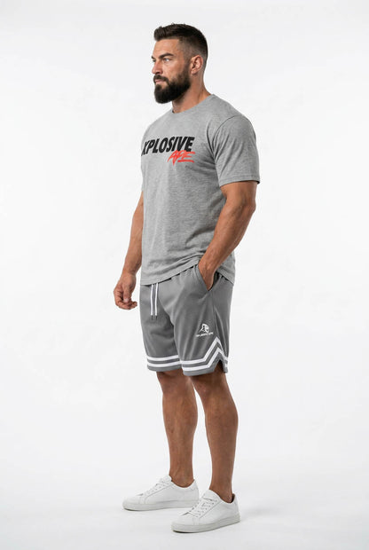 XAPE Holder V2 Tee & Strike Shorts Combo - Sports Grey/Grey