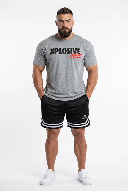 XAPE Holder V2 Tee & Strike Shorts Combo - Sports Grey/Black White