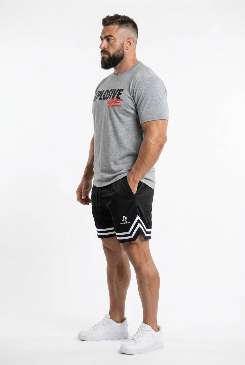 XAPE Holder V2 Tee & Strike Shorts Combo - Sports Grey/Black White