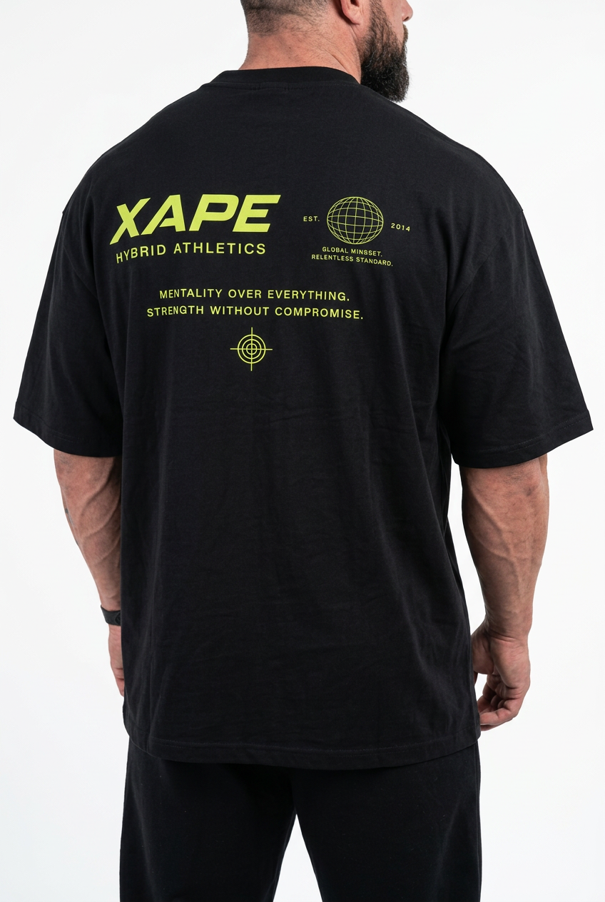 XAPE Mentality Program Ultra Oversized Tee - Black