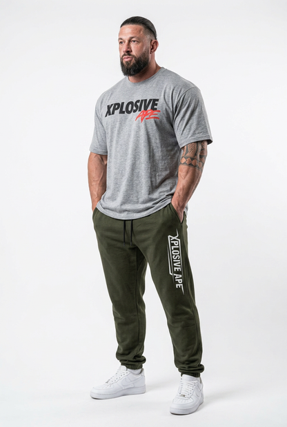 XAPE Holder Tee & Strike Joggers Combo - Sports Grey/Khaki