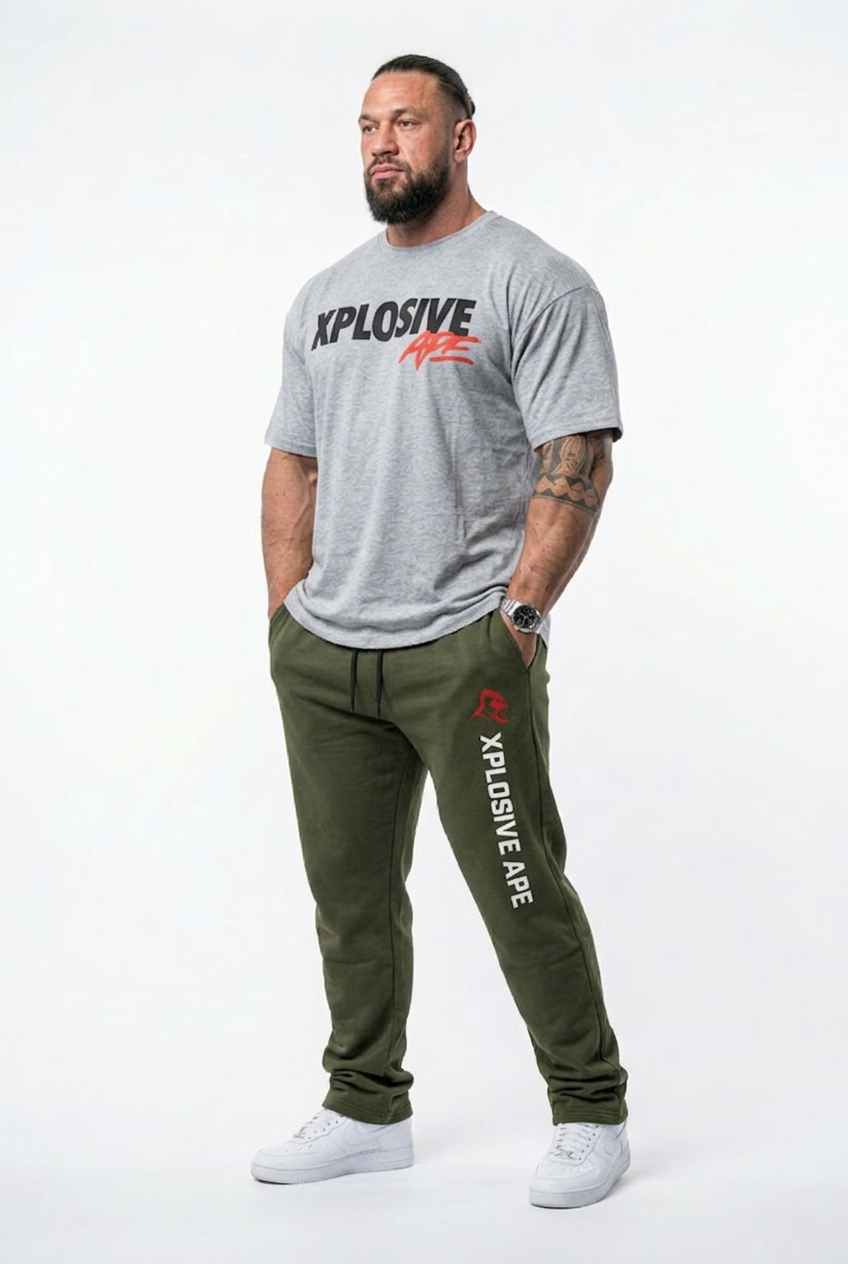 XAPE Holder Tee & Originals Joggers Combo - Sports Grey/Khaki