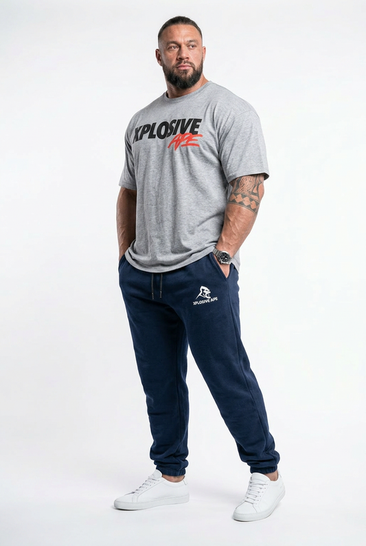 XAPE Holder Tee & Prime Joggers Combo - Sports Grey/Navy