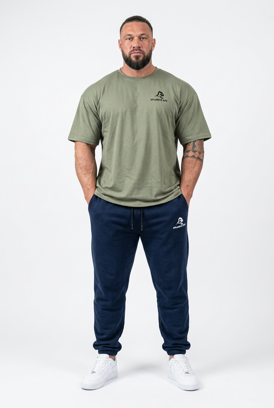 XAPE Essential Tee & Prime Joggers Combo - Sage/Navy