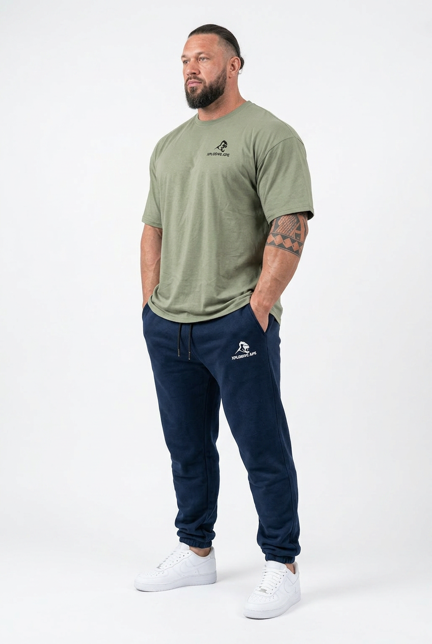 XAPE Essential Tee & Prime Joggers Combo - Sage/Navy