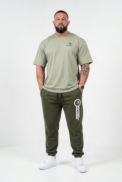 XAPE Futuristic Tee & Panelled Joggers Combo - Sage/Khaki