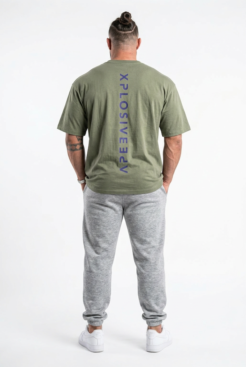 XAPE Futuristic Tee & Strike Joggers Combo - Sage/Sports Grey
