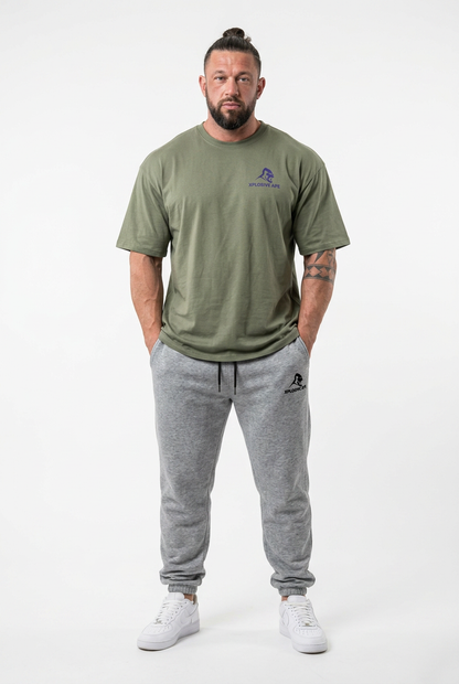 XAPE Futuristic Tee & Prime Joggers Combo - Sage/Sports Grey