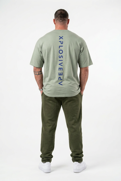 XAPE Futuristic Tee & Stacked Joggers Combo - Sage/Khaki