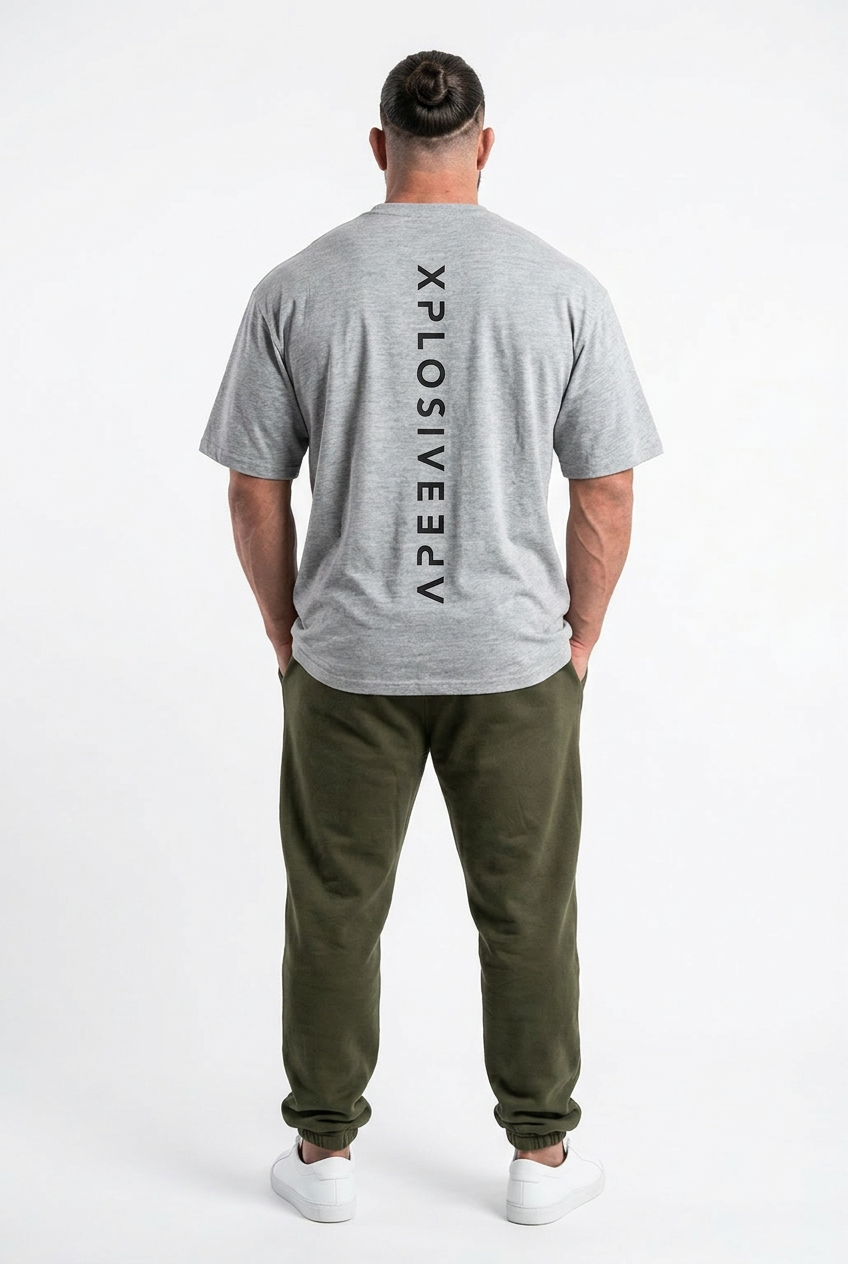 XAPE Futuristic Tee & Panelled Joggers Combo - Sports Grey/Khaki