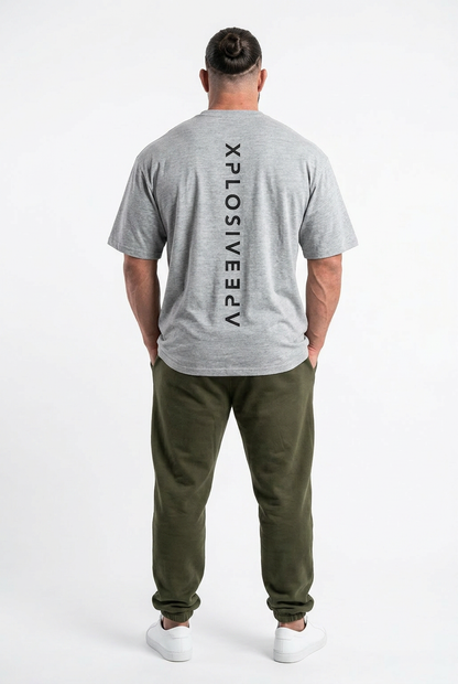 XAPE Futuristic Tee & Panelled Joggers Combo - Sports Grey/Khaki