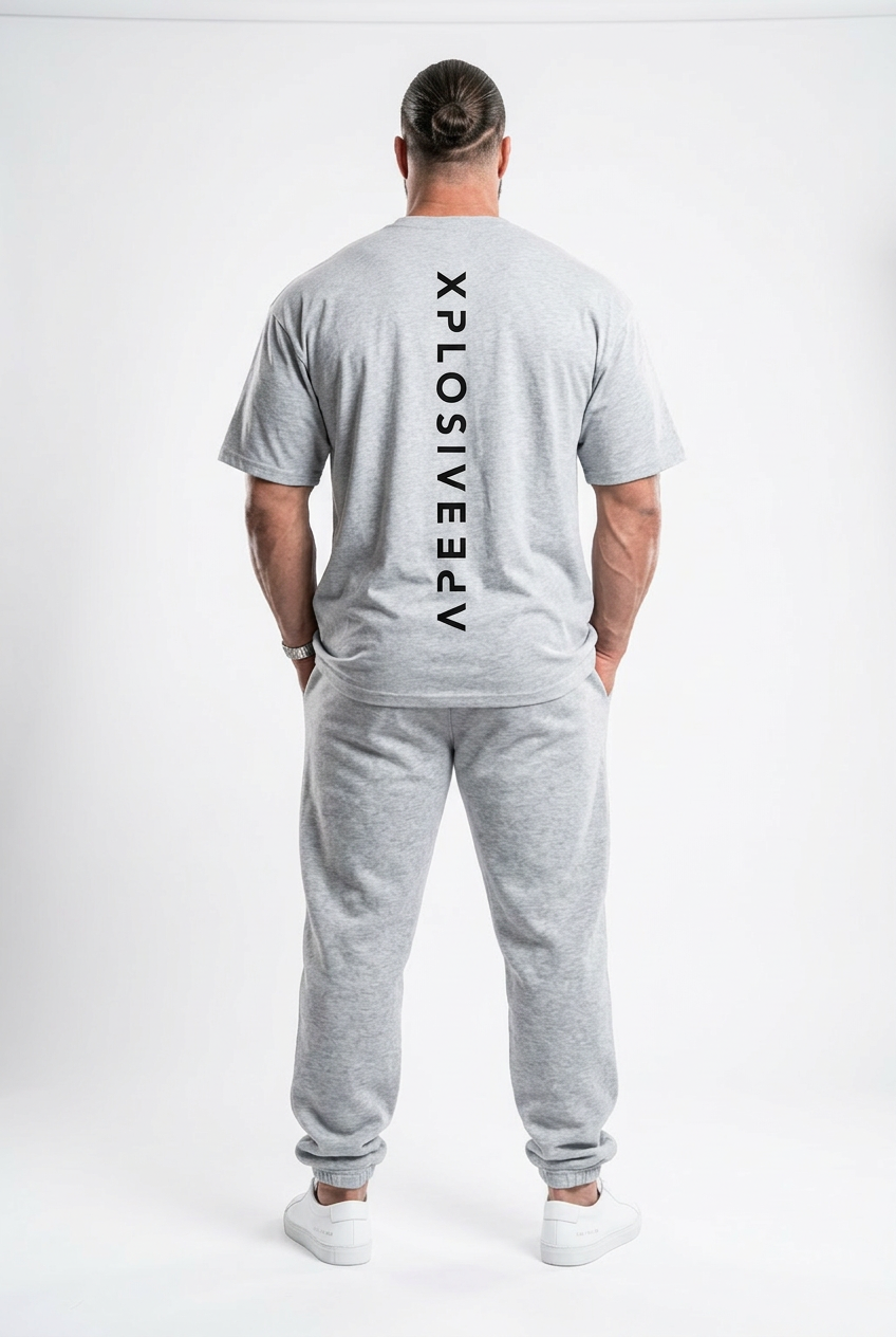 XAPE Futuristic Tee & Strike Joggers Combo - Sports Grey