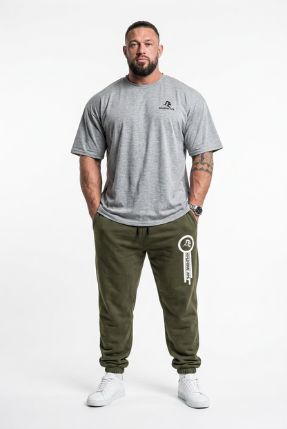 XAPE Futuristic Tee & Panelled Joggers Combo - Sports Grey/Khaki