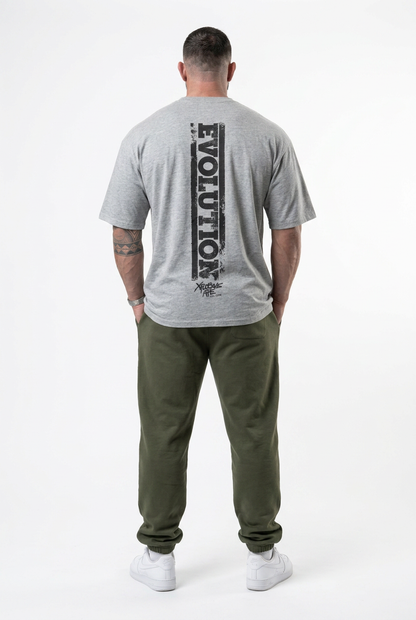XAPE Evolution Tee & Panelled Joggers Combo - Sports Grey/Khaki