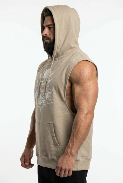 XAPE Apex Drop Arm Muscle Top - Sand