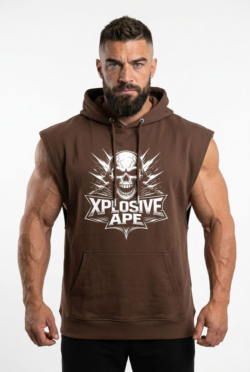 XAPE Apex Drop Arm Muscle Top - Brown
