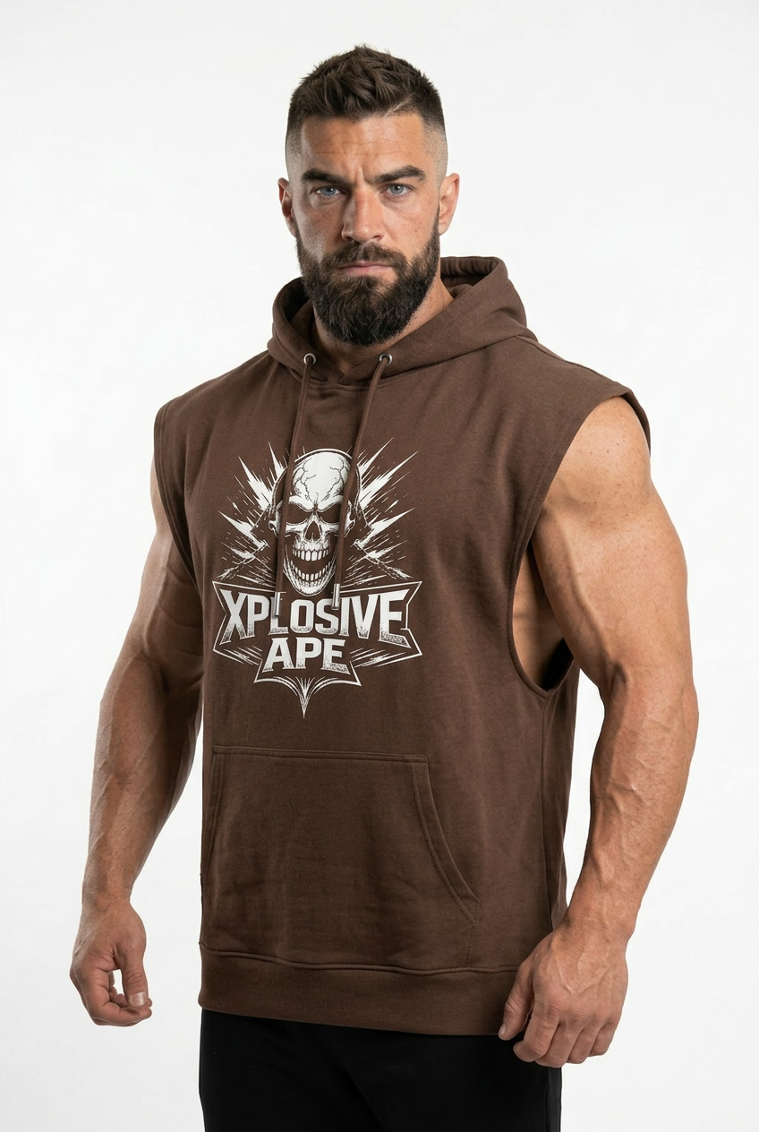 XAPE Apex Drop Arm Muscle Top - Brown