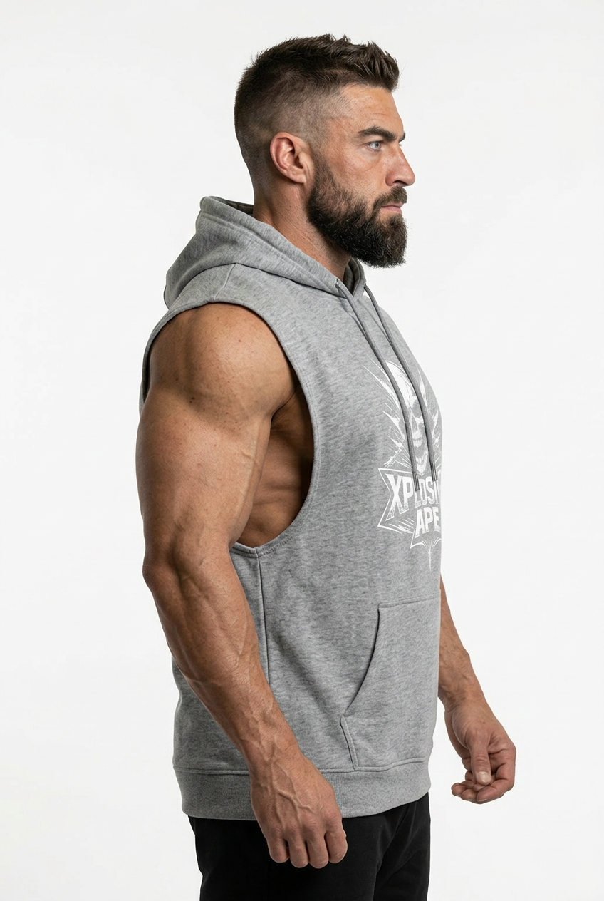 XAPE Apex Drop Arm Muscle Top - Sports Grey