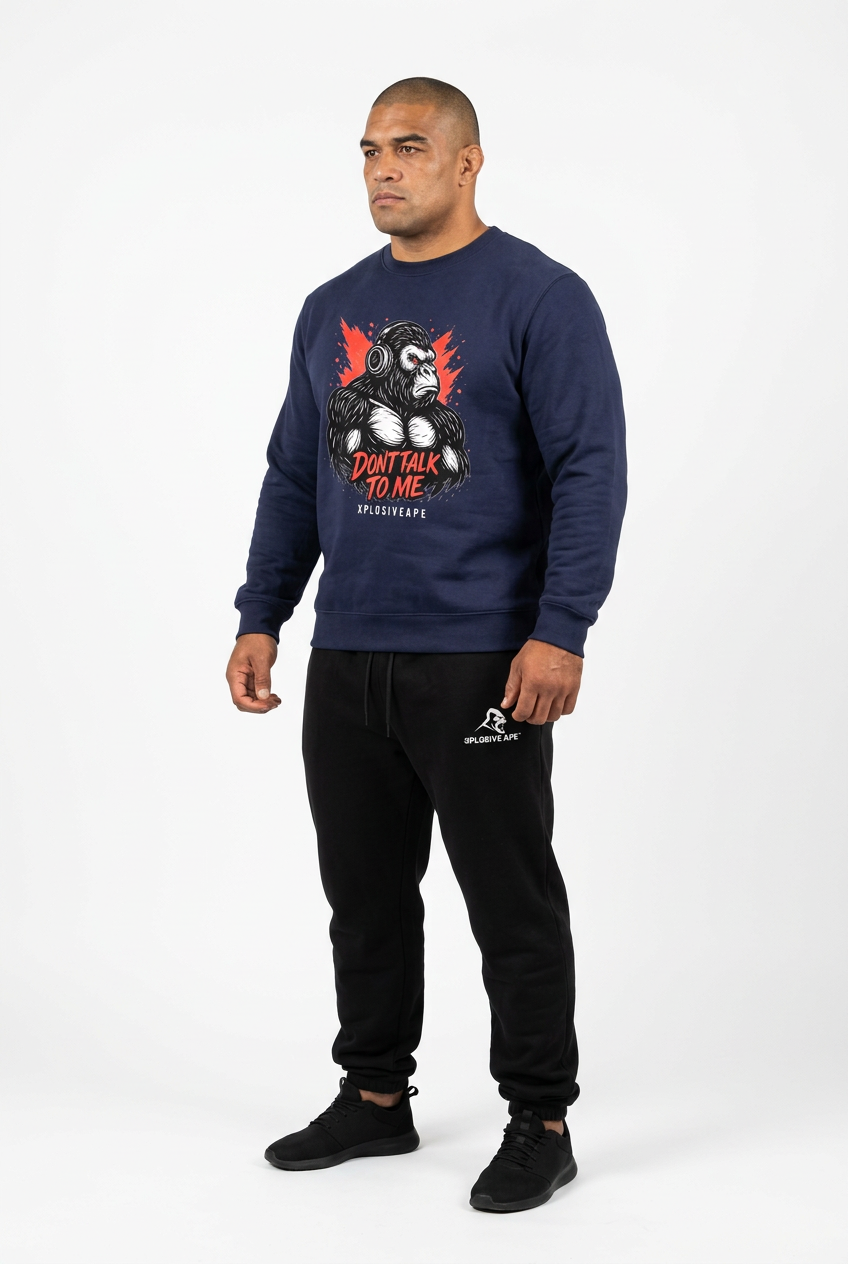 XAPE Don't Talk To Me V2 Sweatshirt - Navy