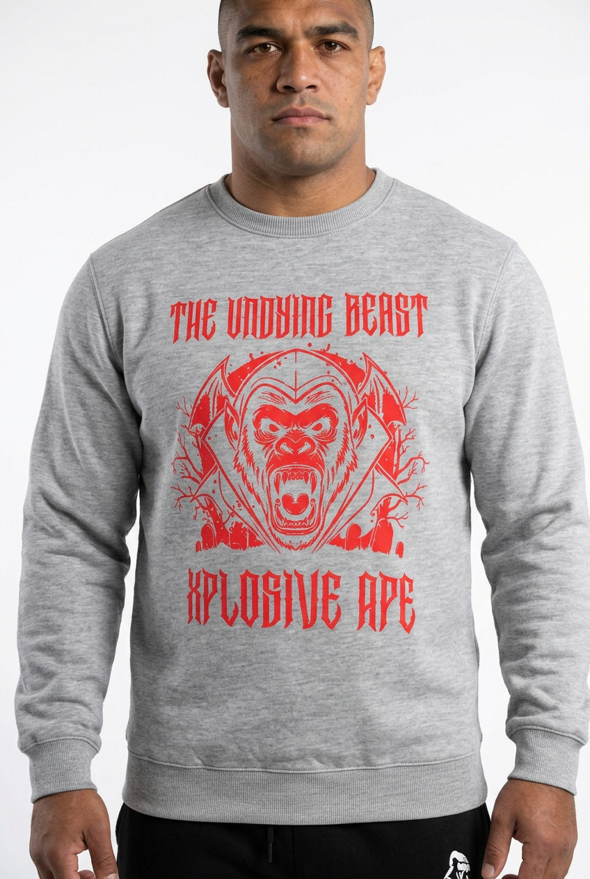 XAPE Vampire Ape Sweatshirt - Sports Grey