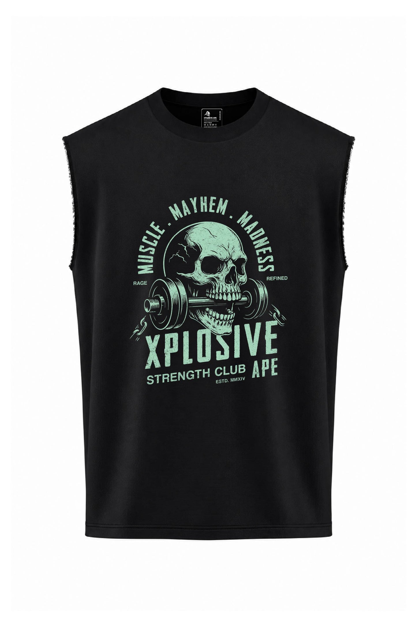 XAPE Skulled & Stacked Oversized Vest - Black