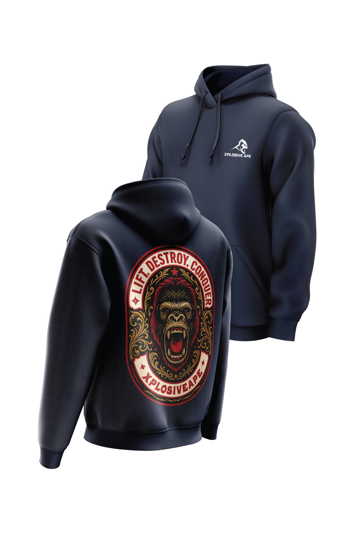XAPE Heritage String Hoodie - Navy