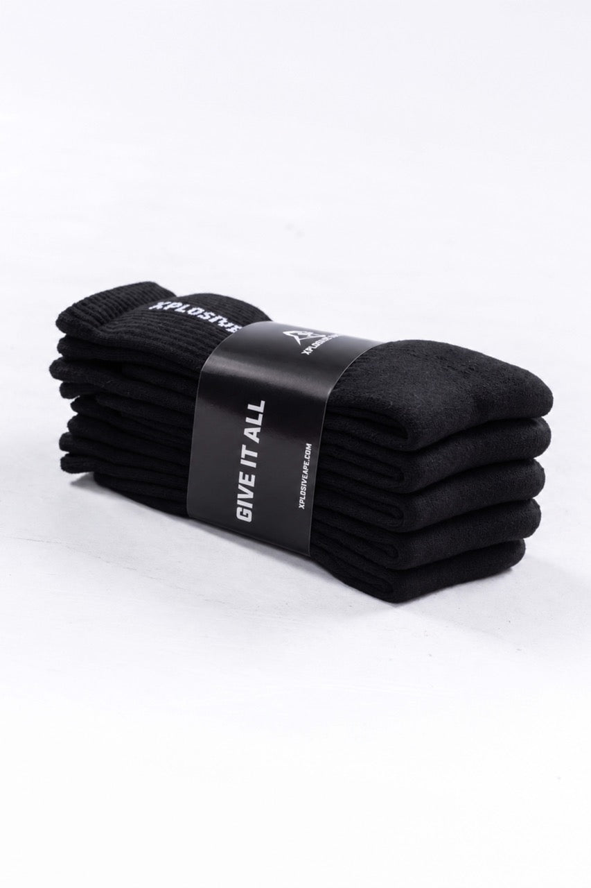XAPE Apex 5 Pack Socks - Black