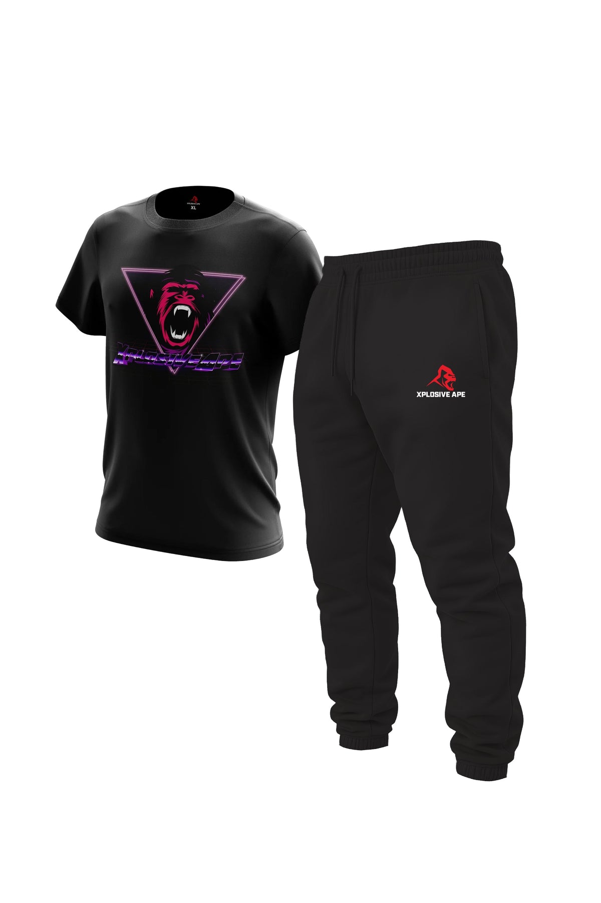 XAPE Thunderstrike Tee & Classic Joggers Combo - Black