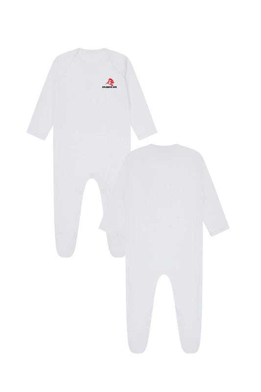 Little Apes Classic Baby Romper Suit - White